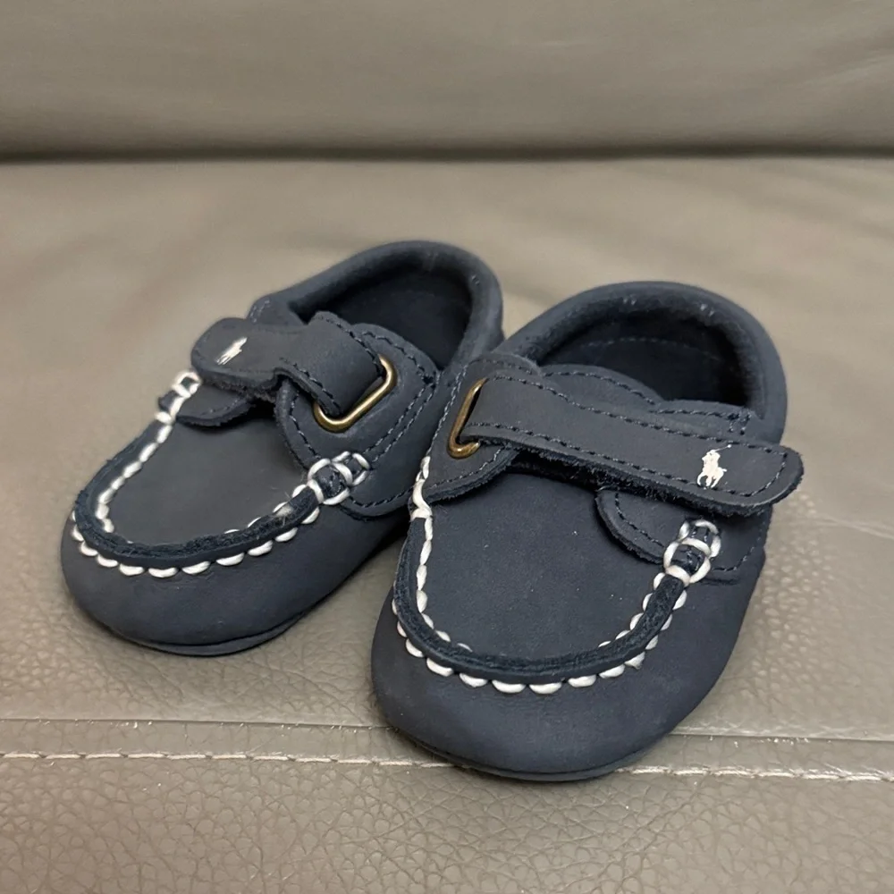 Ralph Lauren Navy Kids Moccasins
